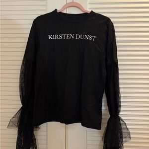 Black Lace Sleeve Top